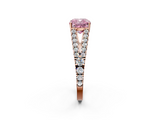 Rose gold Fancy Pink Cushion  Cut Split Shank Pave Diamond Engagement Ring with Four-Prong Setting_26
