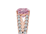 Rose gold Fancy Pink Cushion  Cut Split Shank Pave Diamond Engagement Ring with Four-Prong Setting_29