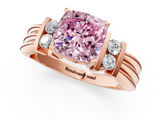 Rose gold Fancy Pink Cushion  Cut Three-Stone Channel Set Ring with Bar Prongs_61