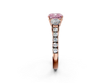 Rose gold Fancy Pink Cushion  Cut Three-Stone Diamond Pave Band with Prong Setting_34