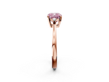Rose gold Fancy Pink Cushion  Cut Three-Stone Solitaire Ring with Round Accent Diamonds and Four-Prong Setting_22