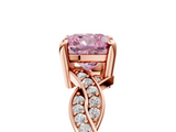 Rose gold Fancy Pink Cushion  Cut Twisted Pavé Band Solitaire Ring with Four-Prong Setting_60