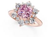 Rose gold Fancy Pink Cushion  Diamond Cluster Halo Ring with Solitaire Band and Four-Prong Setting_21