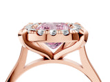 Rose gold Fancy Pink Cushion  Diamond Cluster Halo Solitaire with Four-Prong Setting_78