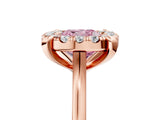 Rose gold Fancy Pink Cushion  Diamond Cluster Halo Solitaire with Four-Prong Setting_79