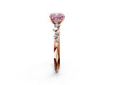 Rose gold Fancy Pink Cushion  Diamond Cluster Prong-Set Solitaire Ring_39