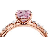 Rose gold Fancy Pink Cushion  Diamond Cluster Prong-Set Solitaire Ring_41
