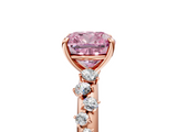 Rose gold Fancy Pink Cushion  Diamond Cluster Prong-Set Solitaire Ring_42