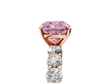 Rose gold Fancy Pink Cushion  Diamond Pavé Band Solitaire with Four-Prong Setting_8