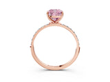 Rose gold Fancy Pink Cushion  Diamond Pavé Band with Six-Prong Setting_30