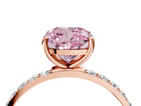Rose gold Fancy Pink Cushion  Diamond Pavé Band with Six-Prong Setting_31