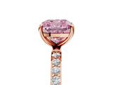 Rose gold Fancy Pink Cushion  Diamond Pavé Band with Six-Prong Setting_32