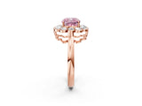 Rose gold Fancy Pink Cushion  Halo Cluster Diamond Engagement Ring with Solitaire Band and Prong Setting_51