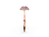 Rose gold Fancy Pink Cushion  Halo Diamond Engagement Ring with Solitaire Band and Four-Prong Setting_22