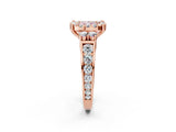 Rose gold Fancy Pink Cushion  Halo Diamond Engagement Ring with Split Shank and Four-Prong Setting_45
