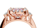 Rose gold Fancy Pink Cushion  Halo Diamond Engagement Ring with Split Shank and Four-Prong Setting_47