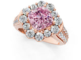 Rose gold Fancy Pink Cushion  Halo Diamond Engagement Ring with Split Shank and Prong Setting_67