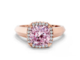 Rose gold Fancy Pink Cushion  Halo Diamond Ring with Cathedral Band and Four-Prong Setting_50