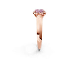 Rose gold Fancy Pink Cushion  Halo Diamond Ring with Cathedral Band and Four-Prong Setting_52