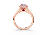 Rose gold Fancy Pink Cushion  Halo Diamond Ring with Cathedral Band and Four-Prong Setting_53