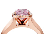 Rose gold Fancy Pink Cushion  Halo Diamond Ring with Cathedral Band and Four-Prong Setting_54