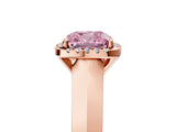 Rose gold Fancy Pink Cushion  Halo Diamond Ring with Cathedral Band and Four-Prong Setting_55