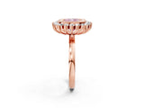 Rose gold Fancy Pink Cushion  Halo Diamond Ring with Milgrain Edge and Round Prong Setting_29