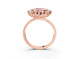 Rose gold Fancy Pink Cushion  Halo Diamond Ring with Milgrain Edge and Round Prong Setting_30