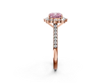 Rose gold Fancy Pink Cushion  Halo Diamond Ring with Pavé Band and Prong Setting_38