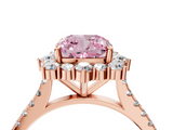 Rose gold Fancy Pink Cushion  Halo Diamond Ring with Pavé Band and Prong Setting_40