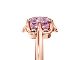 Rose gold Fancy Pink Cushion  Halo Diamond Ring with Round Cluster Setting, Solitaire Band, and Four-Prong Setting_54