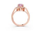 Rose gold Fancy Pink Cushion  Halo Diamond Ring with Split Shank and Four-Prong Setting_48