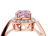 Rose gold Fancy Pink Cushion  Halo Diamond Ring with Split Shank and Four-Prong Setting_49