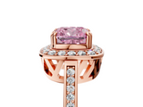 Rose gold Fancy Pink Cushion  Halo Diamond Ring with Split Shank and Four-Prong Setting_50