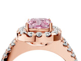 Rose gold Fancy Pink Cushion  Halo Diamond Split Shank Engagement Ring with Prong Setting_51