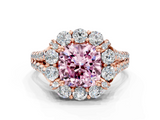 Rose gold Fancy Pink Cushion  Halo Split Shank Diamond Engagement Ring with Pave Band and Four-Prong Setting_54