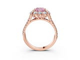 Rose gold Fancy Pink Cushion  Halo Split Shank Diamond Engagement Ring with Pave Band and Four-Prong Setting_57