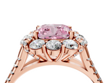 Rose gold Fancy Pink Cushion  Halo Split Shank Diamond Engagement Ring with Pave Band and Four-Prong Setting_58