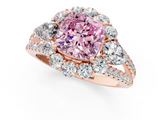 Rose gold Fancy Pink Cushion  Halo Split Shank Diamond Engagement Ring with Prong Setting_21