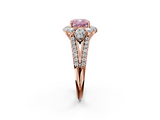 Rose gold Fancy Pink Cushion  Halo Split Shank Diamond Engagement Ring with Prong Setting_22