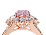 Rose gold Fancy Pink Cushion  Halo Split Shank Diamond Engagement Ring with Prong Setting_24