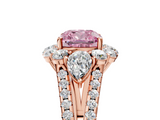 Rose gold Fancy Pink Cushion  Halo Split Shank Diamond Engagement Ring with Prong Setting_25