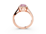Rose gold Fancy Pink Cushion  Halo Split Shank Diamond Ring with Four-Prong Setting_35
