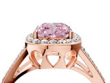 Rose gold Fancy Pink Cushion  Halo Split Shank Diamond Ring with Four-Prong Setting_36