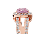 Rose gold Fancy Pink Cushion  Halo Split Shank Diamond Ring with Four-Prong Setting_37