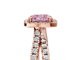 Rose gold Fancy Pink Cushion  Halo Split Shank Diamond Ring with Pavé Setting_30