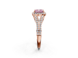 Rose gold Fancy Pink Cushion  Halo Split Shank Diamond Ring with Prong Setting_22