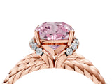 Rose gold Fancy Pink Cushion  Halo Twisted Band Four-Prong Ring_37