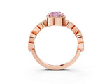 Rose gold Fancy Pink Cushion  Milgrain Marquise Diamond Twist Band Ring_65