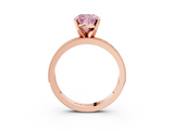 Rose gold Fancy Pink Cushion  Milgrain Pave Diamond Engagement Ring with Four-Prong Setting_137